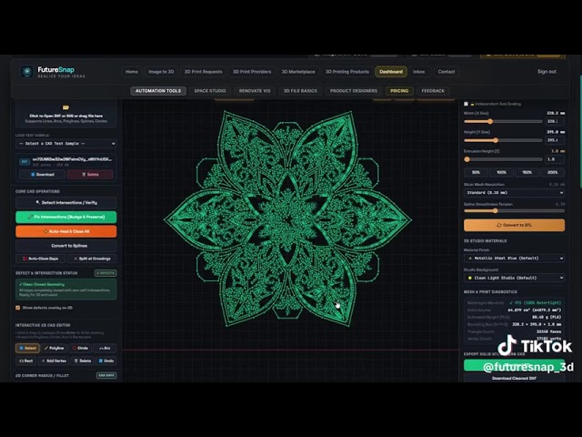 Auto Analyze, Inspect & Fix | Clean SVG, DXF & STL