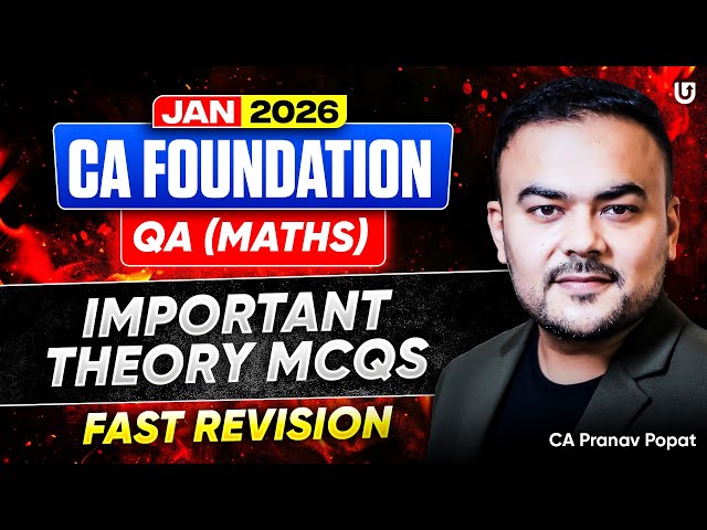 QA (Maths) Important Theory MCQs | CA Foundation Jan 2026 | CA Pranav Popat