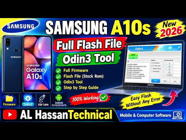 Samsung Galaxy A10s Full Flash | Odin3 Tool | Hang Logo Fix | Complete Firmware Flashing 2026