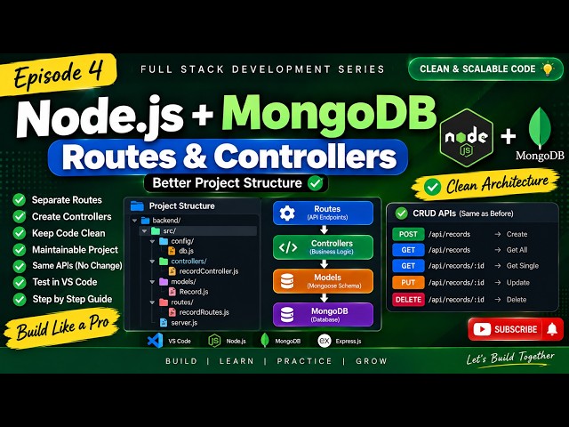 (Ep. 4) Node.js Clean Architecture | Routes & Controllers with MongoDB
