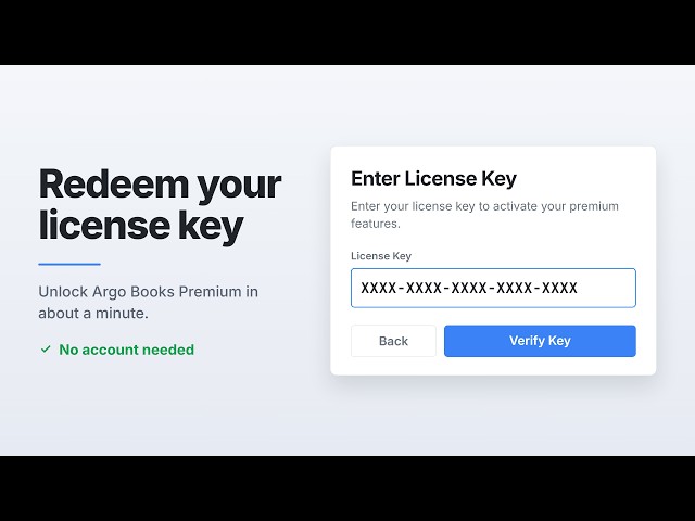 How To Redeem Your Argo Books License Key