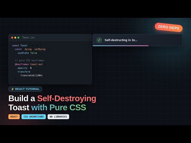 Build a Self-Destroying React Toast Component with Pure CSS Animations (Zero Dependencies)