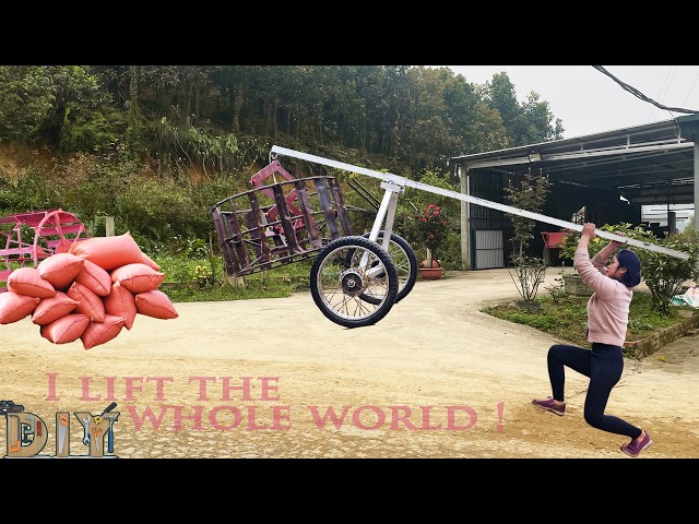 Amazing DIY Crane! Repair Girl Builds a Machine That Lifts Anything