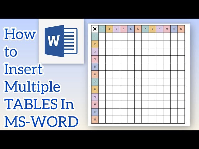 How to Insert Multiple Tables in MS Word - Tamil