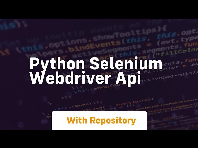 python selenium webdriver api