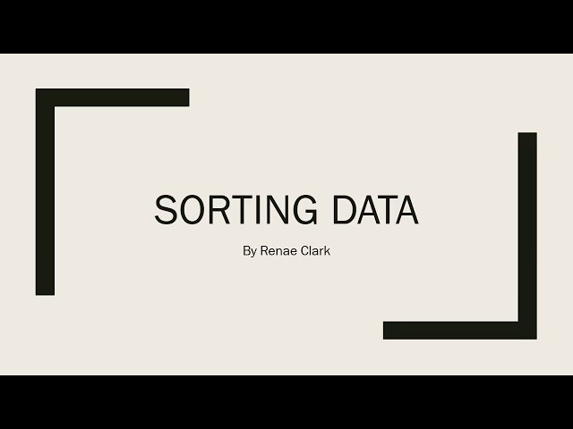 Sorting Data in MS Excel