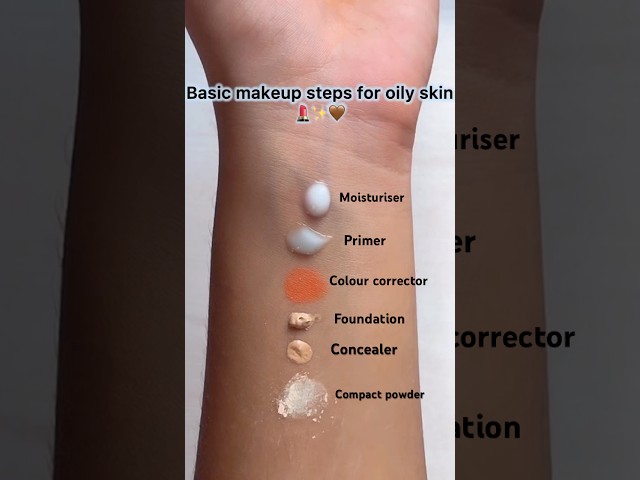 Basic makeup routine for oily skin #makeup #oilyskincare #shorts