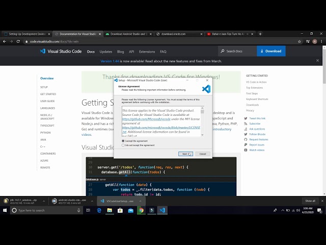 VISUAL STUDIO (VS Code) INSTALLATION | Environmental Setup | React-Native | Mobile App Development