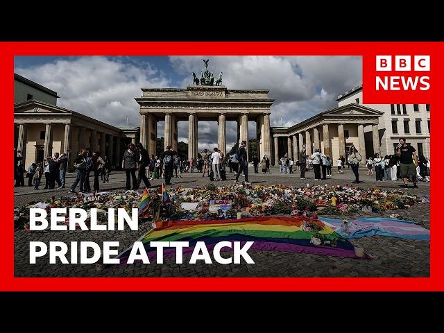 Crowds gather at Brandenburg Gate for vigil after vehicle driven into crowd | BBC News