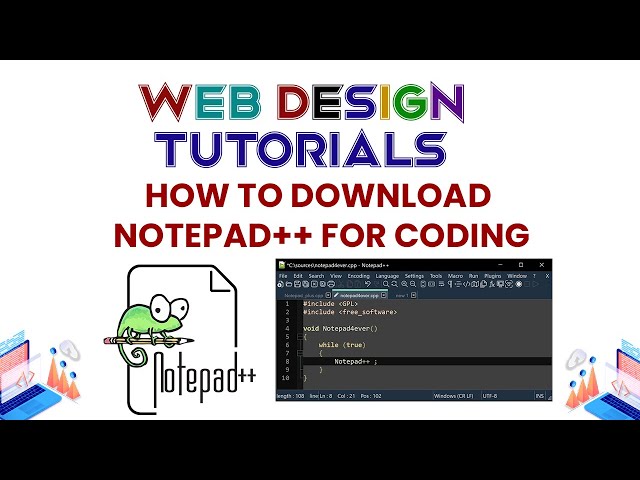 How to Download Text Editor, ''NOTEPAD ++'' for Coding | Web Design Tutorials