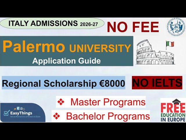 Palermo University Italy, Admissions 2026, Master & Bachelor| Application Process, No IELTS, No Fee
