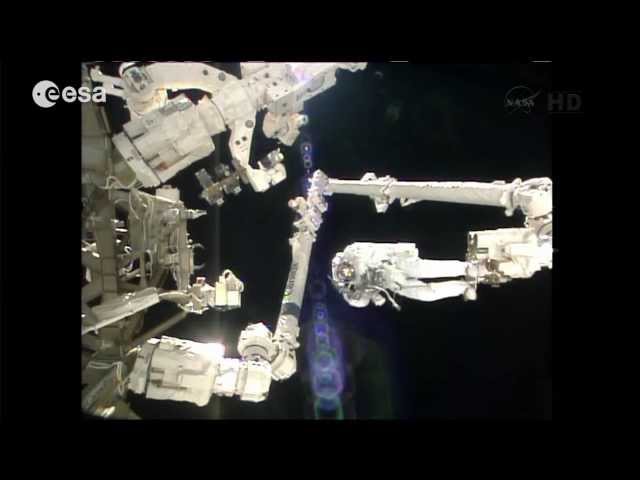Luca Parmitano's first spacewalk