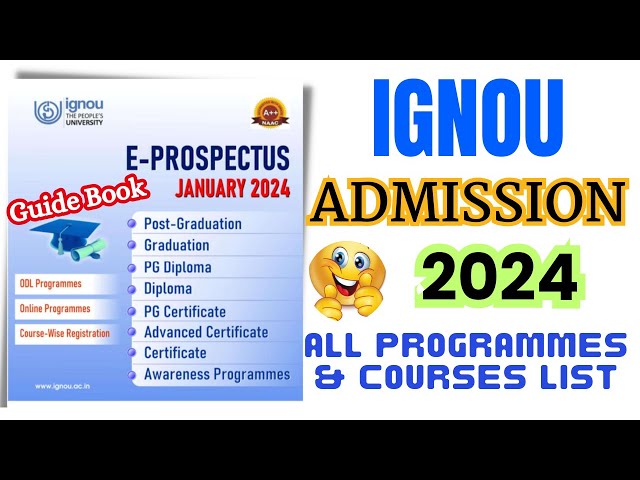 IGNOU Prospectus/Guide Book for 2024 Admission Cycle