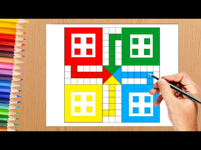 Ludo Game | How to draw Ludo board game on paper | making LUDO game at home