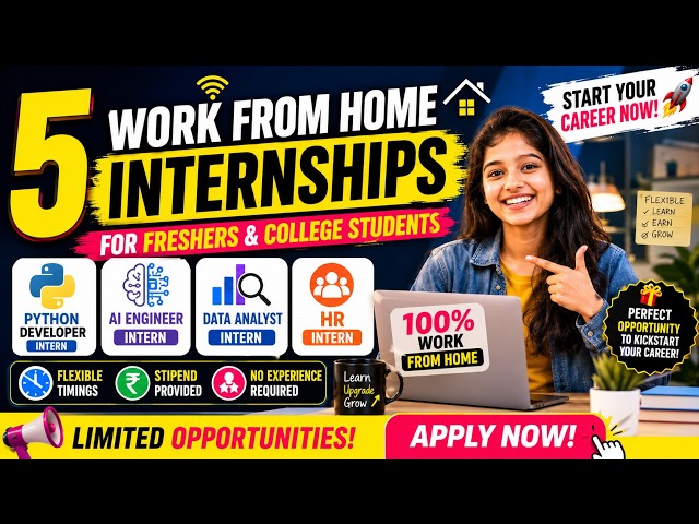 Work From Home Interships 2026 Tamil | HR Internship | Python Internship | Data Analyst #wfh