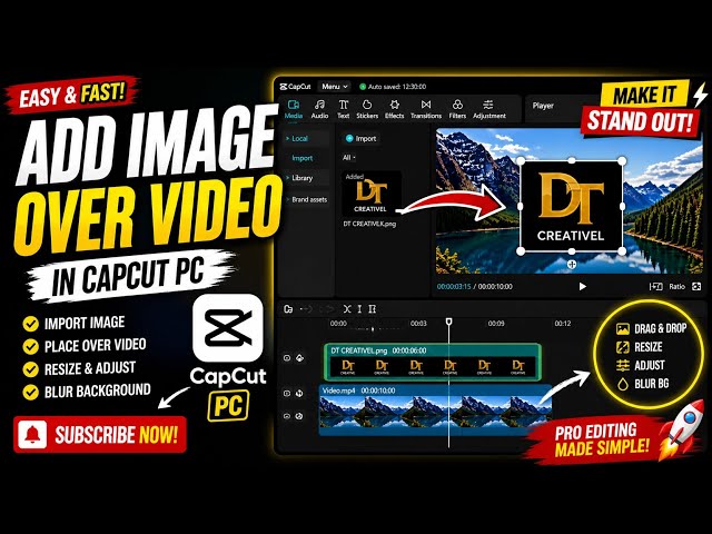 How to Add Image Over Video in CapCut PC (Overlay Tutorial) | DT CREATIVELK #capcutpc #capcuttips