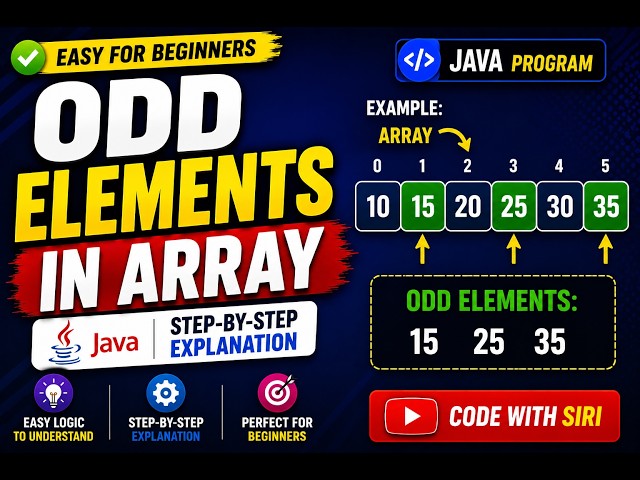 Print Odd Elements in Array in Java | Easy Logic for Beginners