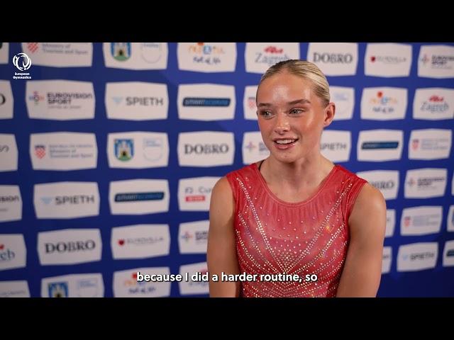 2026 Women's Artistic Gymnastics Europeans - Ruby Evans (GBR) interview after podium training