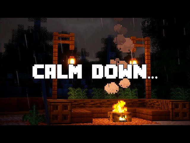 your at peace here… (minecraft music w/rain & thunder)