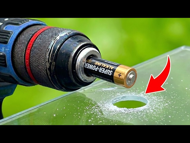 Amazing Glass Drilling Technique Using Batteries Without Breaking the Glass | A Little-Known Trick