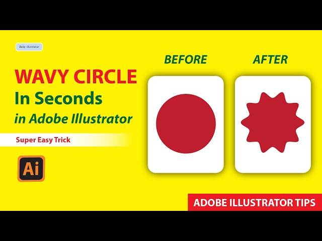 How to Create a Wavy Circle in Adobe Illustrator | Quick & Easy Trick!