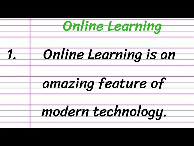 10-Line Essay on Online Learning in English