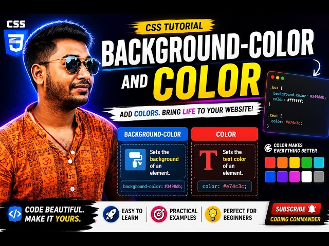 CSS Background-Color & Color Property Explained | CSS Tutorial for Beginners | Web Development