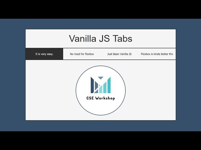 Tabs Using Vanilla Javascript