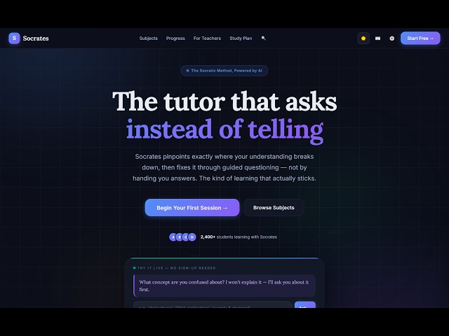The AI Tutor That Refuses To Give You The Answer (Socrates Demo)