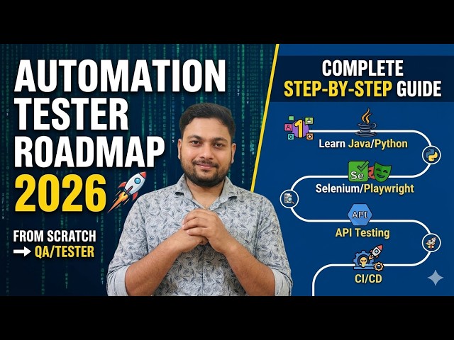 Automation Tester Roadmap 2026 🚀 | How to Become a QA / Automation Tester from Scratch #automation