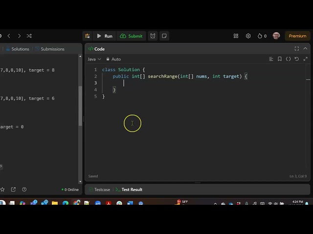 Find First and Last Position of Element in Sorted Array - Leetcode 34 - Binary Search (Java)