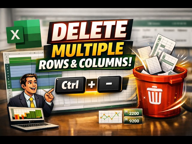 How to delete multiple rows & columns with shortcuts in MS Excel?