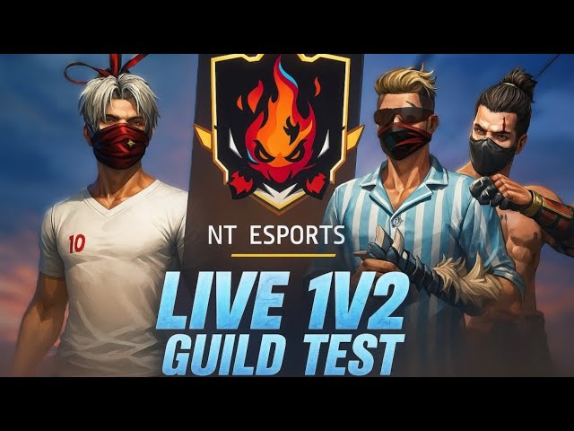 FREE FIRE LIVE GUILD TEST 1 VS 2  INDIA TOP  1 GUILD TESTING COME ALL MEMBERS #freefirelive #guild