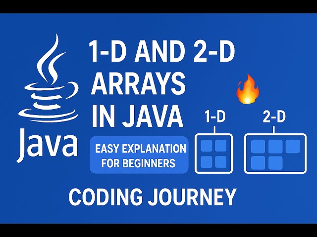 1-D and 2-D Arrays in Java | Easy Explanation with Examples
