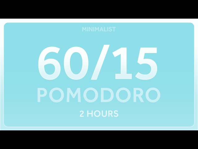 Pomodoro Timer 60/15 | Rain Sounds | 2-Hour Deep Work Timer