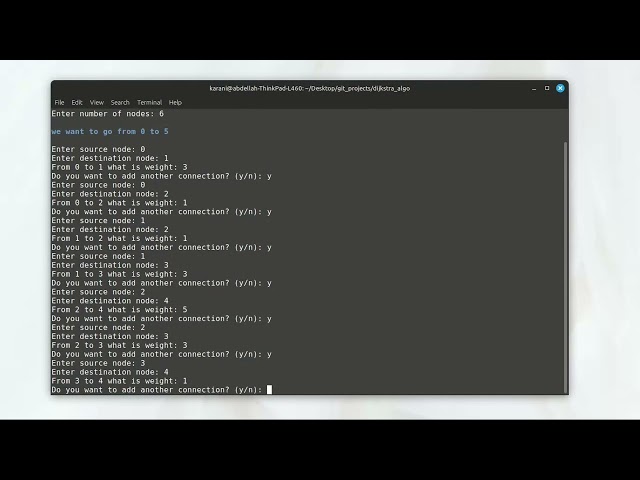 dijkstra algorithm in C
