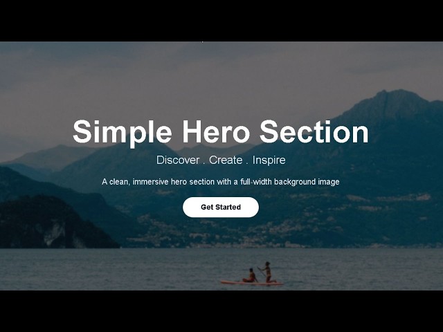 Hero Section Landing Page HTML CSS Tutorial | Background Image Hero