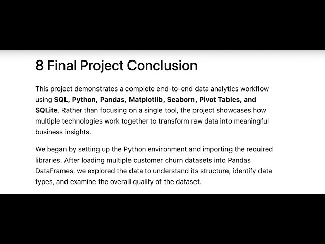 End-to-End SQL & Python Portfolio Project | Final Project Conclusion | { Part 11}