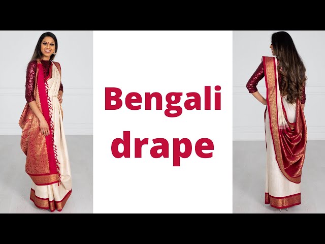 Bengali Drape | How to wear Saree for Beginners | Easy Saree Draping Tutorial | Tia Bhuva