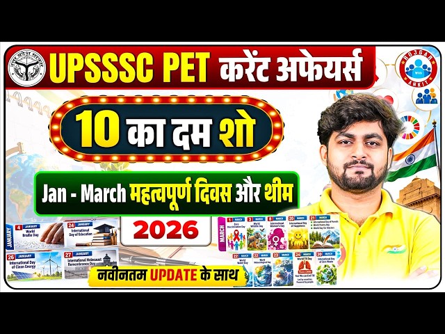 UPSSSC PET 2026 Current Affairs | Important Days & Themes Revision | Complete Revision in 10 Minutes
