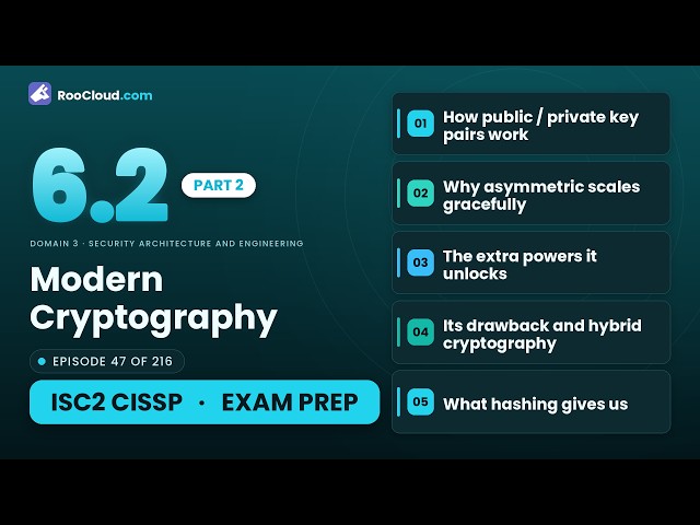 CISSP 6.2 - Modern Cryptography (Part 2 of 2) - Exam Prep