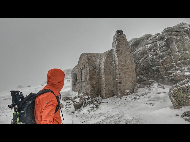 I'm sleeping in a wartime mountain shelter. Brutal snowstorm.