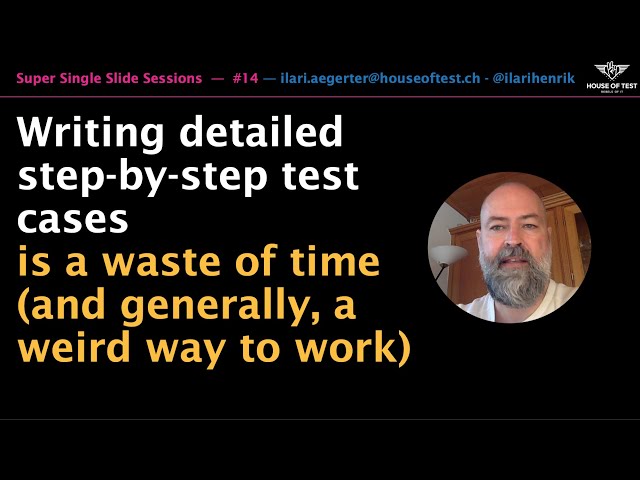 Super Single Slide Sessions #14 - On Test Cases