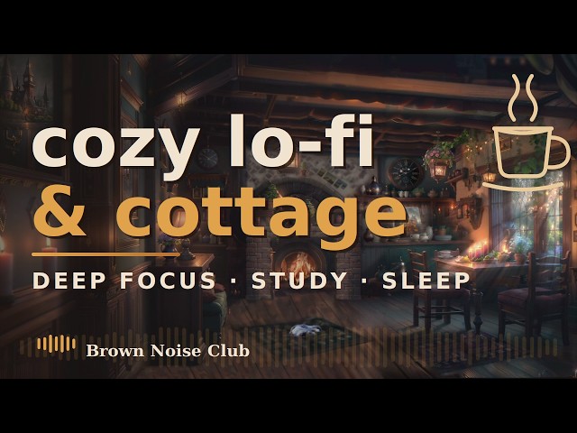 Lofi & Brown Noise for Deep Focus 🔥 Study • Work • Sleep | Cozy Cottage Kitchen [1 Hour]