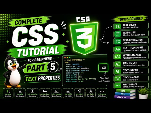 📘 CSS Tutorial Part-5 | CSS Text Properties