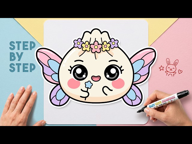 Draw a Simple Kawaii Fairy Dumpling - Fun Food Art Tutorial for Beginners