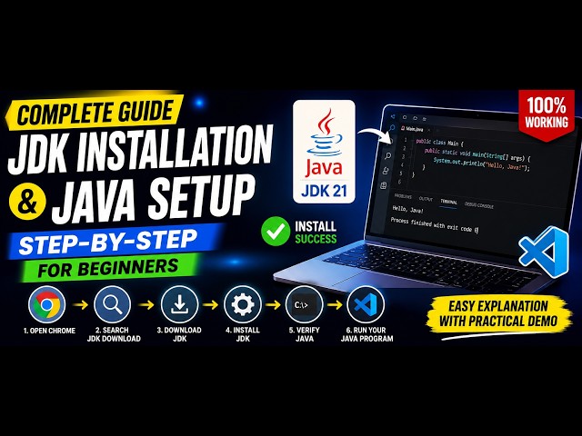 Java JDK Installation & VS Code Setup for Beginners (2026) | Step-by-Step Tutorial