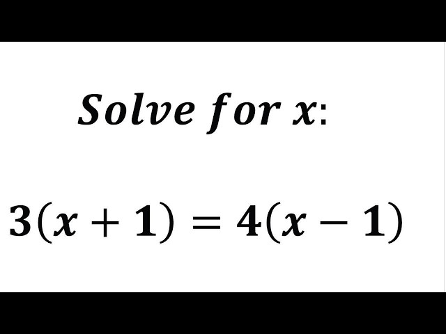 Algebra Equation with Brackets.  Ex 4