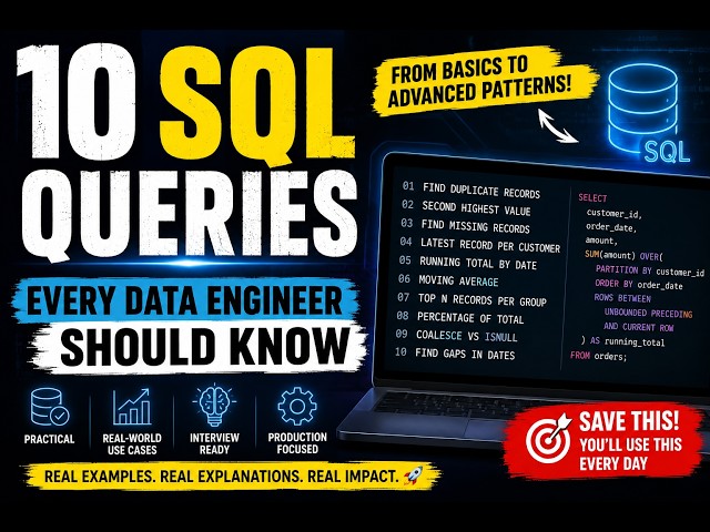 10 SQL Queries Every Data Engineer Should Know | Real-World SQL Examples