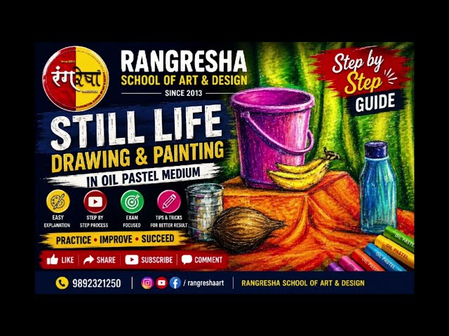 Still Life Drawing & Painting in Oil Pastel | Step-by-Step Guide | Elementary & Intermediate Exam 